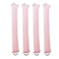 Pink velvet heatless hair curlers with hooks for long hair styling, four-piece set - 4 Piece Set / Apricot