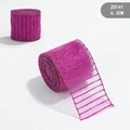 Nastro natalizio in rete magenta glitterata da 6,3 cm per decorazioni festive - Larghezza 6.3CM x Lunghezza 2M / Rosa Rosso