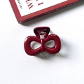 Minimalist deep red butterfly shark hair clip with a glossy finish for elegant styling - 3# Bow Style 7cm