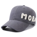 Dark gray baseball cap with white 3D towel embroidered MORA letters on side profile - Adjustable / Gray