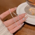 Elegant S925 sterling silver chain bracelet with a heart pendant and adjustable clasp - S277 Silver - Sparkling Bracelet