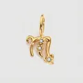 Colgante de zodiaco en acero inoxidable chapado en oro 14K con piedras de circón - Escorpio (XP49550) / Dorado