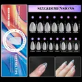 Size chart for frosted soft gel nail tips featuring 15 sizes and 300 pieces per box - Style 04(04) / 300 Pcs