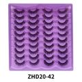 20 Paar künstliche Wimpern kurze dichte flauschige Fake Eyelashes Make-up Großhandel Set - Natürlicher Langer Gemischter Stil (ZHD20-42) / 20 Paar Packung