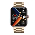 F57L smart watch in gold stainless steel featuring heart rate and step counter - Three-bead Steel Strap / Gold