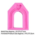 Roze siliconen vorm met gewelfde deur en hartreliëf voor DIY-fondant of chocolade - No.1-Roze