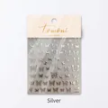 Silver 3D butterfly nail art stickers with metallic finish, style 2324 by Tomoni - 2324-Silver