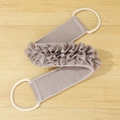 Grey-purple long exfoliating back scrubber with mesh texture and rope handles - 7044-3 Bath Flower Back Scrubber (Light Grey)