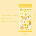 Cute yellow tulip series stickers featuring rabbits and flower baskets for journaling - 3# Tulip Series Yellow