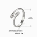 Anello regolabile con mani che abbracciano in acciaio inox argento da 1,7 cm - Color Acciaio