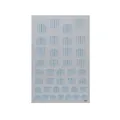 Blue and white striped French D style nail art guide stickers for wave manicures - French D