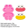 Moule en silicone lèvres et yeux de dessin animé pour résine DIY et décors de gâteaux - 2#B879 Rose