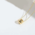 Collier minimaliste avec pendentif sac d'argent doré et signe dollar pour femmes - Noir