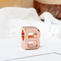 Rose gold letter B charm bead for DIY bracelets with a smooth polished metal finish - Letter B / Rose Gold