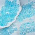 Close-up of 8mm light blue frosted gradient glass beads for DIY jewelry making - Cyan Blue Two-tone Beads (6mm)