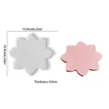 Lotus flower silicone mold with pink resin coaster sample and dimensions for DIY crafts - Lotus Coaster No. 2