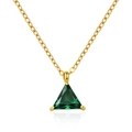 Collier doré minimaliste avec pendentif géométrique en pierre précieuse verte en triangle - Style Gemme Triangle Verte (No.14)