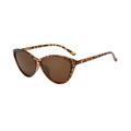 Occhiali da sole cat-eye oversize da donna in tartaruga con lenti marroni alla moda - Tartarugato Lente Tè