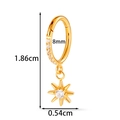 F136 titanium hoop earring with gold finish, zircon star pendant and 8mm inner diameter - Eight-Pointed Star Pendant Style (T2547-8# Gold)