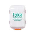 Boîte à pilules folca blanche avec fermoir orange pour le rangement des médicaments - Blanc avec Lettres