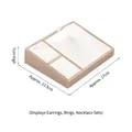 Champagne gold jewelry display tray with ring slots and white velvet interior lining - Small Jewelry Set Tray (White/Champagne)