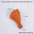 Realistic 10cm PVC chicken drumstick model toy with fried texture and detailed skin grain - Braised Chicken Leg - No Hook