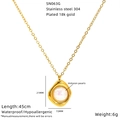 Detailed size specifications for 18K gold plated stainless steel necklace with imitation pearl - Imitation Pearl Pendant Style (SN063G)
