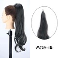 28 inch long curly wrap around ponytail hair extension in black finish M729-1B - 1B Natural Black