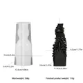 Vista dettagliata dello stampo in silicone a scheletro con dimensioni e finitura in resina - Bottiglia del Corpo dello Scheletro