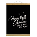 Tela natalizia luminosa fai-da-te con cornice in legno e scritte di auguri festive - Stile auguri di Natale e Capodanno luminosi (GHTS240804)