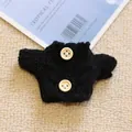 Cardigan in maglia nera fatto a mano con bottoni bianchi per bambole e accessori - Maglione Nero (Bottone)