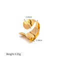 Minimalist gold heart-shaped ring with polished finish, 1.19cm diameter and 3.25g weight - Wave Open Ring (JDR202354)