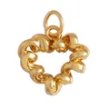 Golden heart pendant with twisted rope texture and polished finish for DIY jewelry - Gold-Twisted Heart