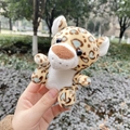 Porte-clés léopard en peluche avec taches bleues, charme doux pour sac à dos - Léopard