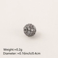 Gunmetal black copper bead with zircon stones for DIY bracelet and necklace jewelry - 4MM White Zirconia Gun Black Plated