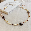 Bohemian handmade beaded waist chain featuring amber and brown acrylic geometric beads - Style 3 - Coffee Brown Waist Chain
