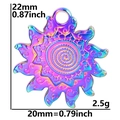 Macro view of sun-shaped rainbow pendant with detailed 22mm height and 20mm width specs - Rainbow Color Pendant (No Chain)