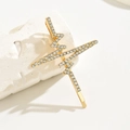 Funkelnde Strass-Haarklammer im Herzschlag-Design aus goldfarbenem Metall für Damen - Gold