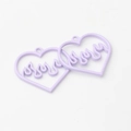 DIY jewelry charm featuring two purple hollow heart flame pendants made of alloy - Purple