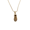 Gouden ketting met sneaker hanger bezet met fonkelende zirkonia op een fijne schakel - Roze & Paars / 50+5CM Slangenketting