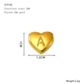 Spécifications de taille du pendentif alphabet coeur plaqué or 18k avec dimensions - Style Lettre A (S-P143-A)