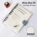 Mist blue B5 transparent PVC 6-ring loose-leaf notebook with 90 lined paper sheets - B5 Gunmetal Binder (with Inner Core)