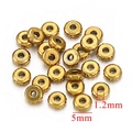 Gold stainless steel 5mm wheel spacer beads with 1.2mm hole for DIY jewelry making - 5x2x1.2mm / Gold