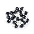 Polka dot black and white glass mushroom beads for DIY jewelry and crafts making - 16mm x 12mm / Black