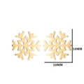 Minimalist golden snowflake stud earrings made of stainless steel for women on white background - Snowflake-303 / Gold