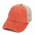 Berretto da baseball vintage rosso mattone con rete traspirante per protezione solare esterna - Regolabile / Arancione