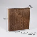 Square walnut wood jewelry display base with 36 metal pins for ear and nose studs - Style 11-Pin Type / Square Threadless Push-in