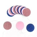 Papiergirlande mit Kreisen in Rosa Marine und Roségold-Glitzer für Partydekorationen - Glitzer Roségold+Hellrosa+Königsblau
