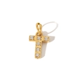 Detailed view of gold plated 316L stainless steel letter T pendant with zircon inlays - Letter T Pendant