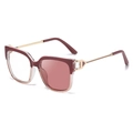Fashion square glasses with burgundy gradient frames and slim gold metal temples - C5 Purple Gradient to Purple